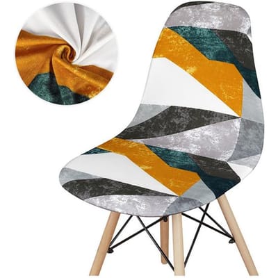 Geprinte Stoelhoes Voor Kuipstoel Nordic Patchwork Stijl Hoezen Wasbare Armloze Kuipstoel Zitovertrek Voor Banket Huis Only Chair Cover gray