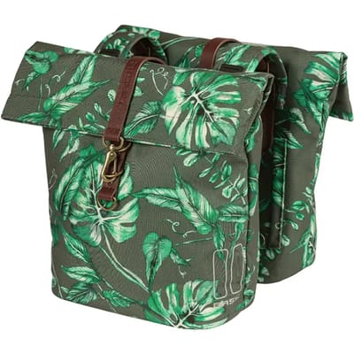 Basil Ever-Green - Dubbele fietstas - 32 Liter - Waterafstotend materiaal - Gerecycled PET polyester - Groen