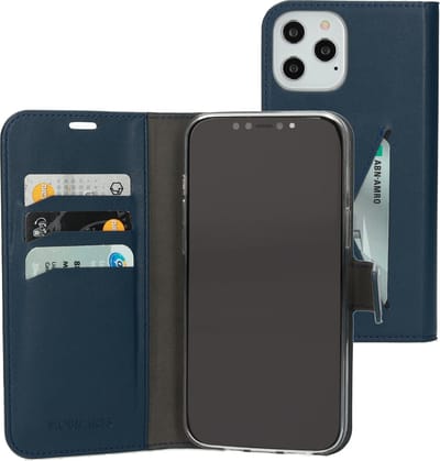 Mobiparts hoesje geschikt voor Apple iPhone 12 Pro Max - Wallet/Boekhoesje - Eco Leer - Magneet Sluiting - Opberg vakken - Blauw