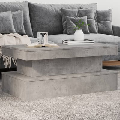 vidaXL - Salontafel - met - LED-verlichting - 90x50x40 - cm - betongrijs