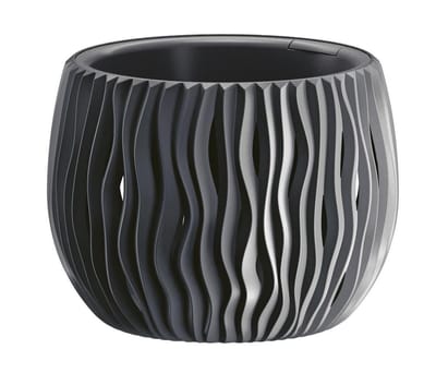 Bloempot met Prosperplast Sandy Bowl inzet DSK180 S433 decoratief antraciet