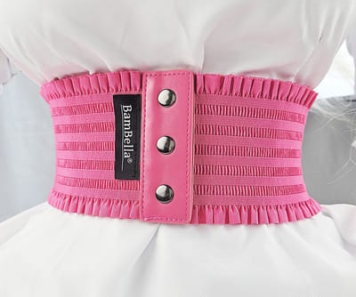 BamBella ® - Riem Maat Onesize - Licht Roze Mode Body Gothic Goth taille riem zwart met korset belt