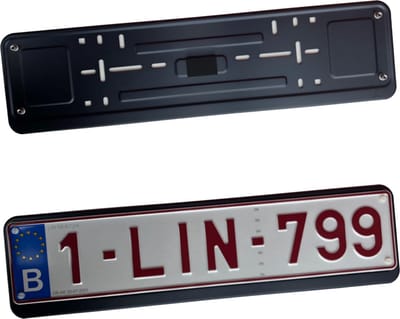 Lin.799 Nummerplaathouder - zwart aluminium voor 520x110mm België