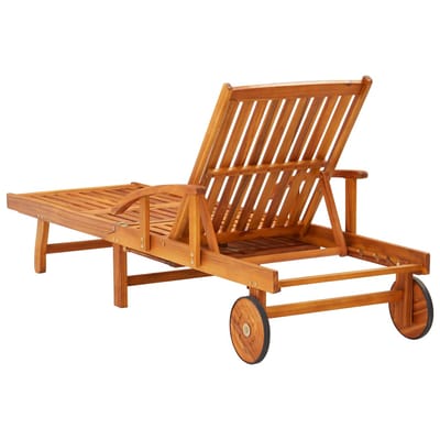vidaXL - Ligstoelen - 2 - st - met - tafel - en - kussens - massief - acaciahout
