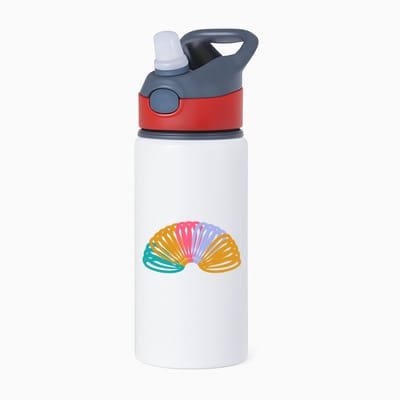 Hacebo® - springveer waterfles met rietje rood - Kind - kinderen - Speelgoed - regenboog - water fles - 650ML