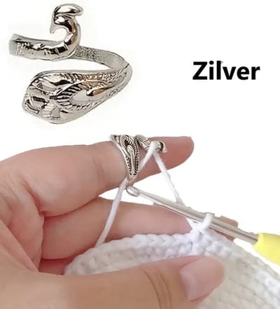 Verstelbare Breilus/Haaklus I Breiring I Garengeleiding I Vingergaren I Spanring I Garenring I Metaal I Pauw Design I Zilver