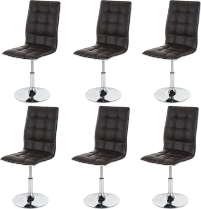 Set van 6 eetkamerstoelen MCW-C41, keukenstoel, in hoogte verstelbaar, draaibaar, kunstleer MVG-gecertificeerd ~ bruin
