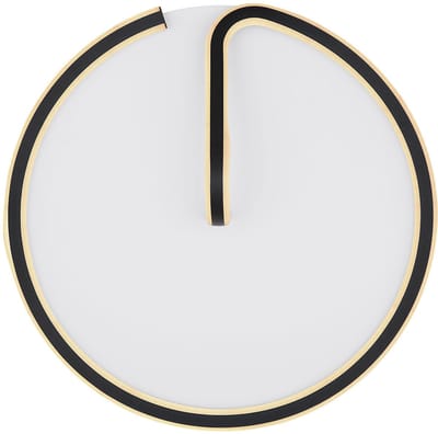 Plafondlamp LED woonkamerlamp zwart rond nachtlamp dimbaar met afstandsbediening, metaal acryl, CCT, 1x LED 50 Watt 2400 lm, DxH 51x15 cm