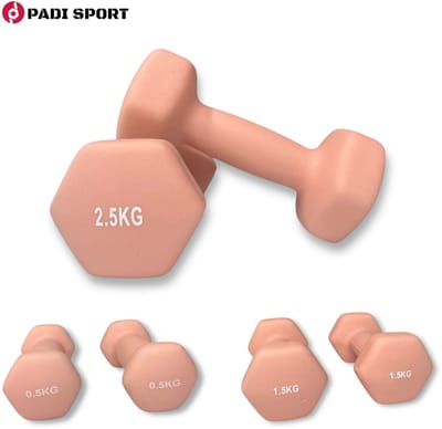 Padisport dumbells Roze 0.5 1.5 en 2.5 kg - gewichten set - dumbells set - dumbbells - halters