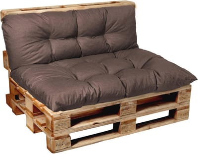 Gewatteerd Zitkussen en Rugkussen Set voor buiten en binnen 120x60 + 120x50