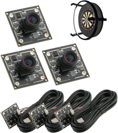 Dart Camera Systeem Geschikt voor AutoDarts – Automatische Darts Puntentelling met 3 HD 720p USB Camera’s & 3 USB-kabels – 100° Lens & Nauwkeurige Registratie – Dartaccessoires voor Dartbord – MMOBIEL