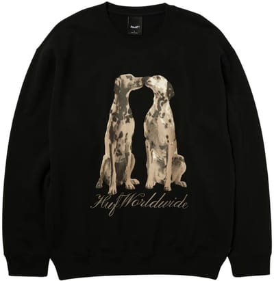 HUF Dogged Crew Casual sweater heren Zwart S