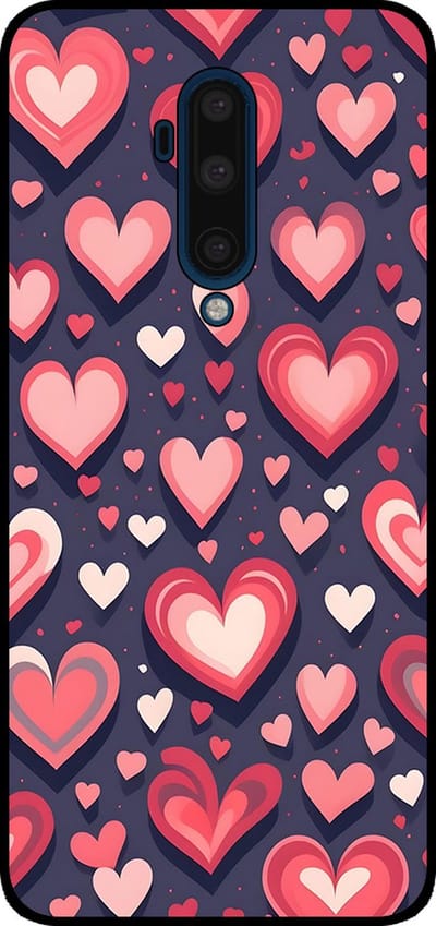 Smartphonica Telefoonhoesje Geschikt voor OnePlus 7T Pro met Hartjes Opdruk - TPU Backcover Case With Heart Design geschikt voor OnePlus 7T Pro