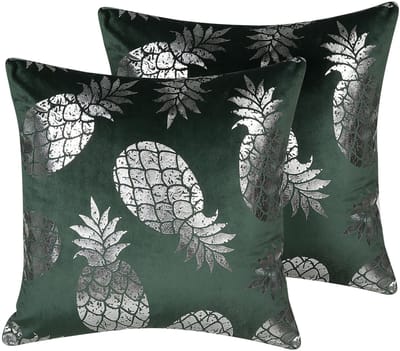 ASTILBE - Sierkussen set van 2 - Donkergroen - 45 x 45 cm - Fluweel