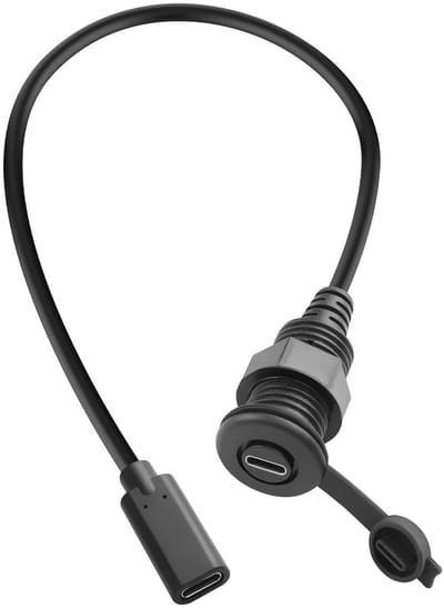QIANRENON USB C 3.1 Kabelaansluiting 10Gbps 60W Waterdicht voor Meubels en Voertuigen - 30cm