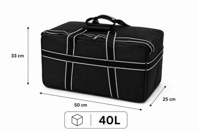 Van coos&aar | Basics Reistas met schouderriem - 50 x 25 x 33 cm - XL - 40 Liter - Zwart