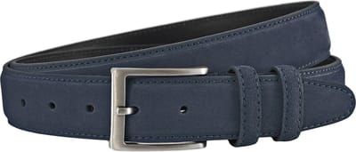 Landley Suède Leren Heren Riem - Pantalon Riem Leer - Broekriem Mannen - Blauw - Lengte totaal 110 cm / Riemmaat 95