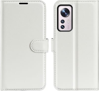 LuxeBass Hoesje geschikt voor Xiaomi 12/12X - Boekhoesje met kaartvakken - Wit gsm hoesje - telefoonhoes - telefoonhoesjes