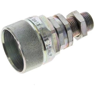 Stalen DN 12.5 Hydraulische Koppeling Insteeknippel 12 mm L Knelring Schotkoppeling ISO 14541/8434-1 D M36 x 2
