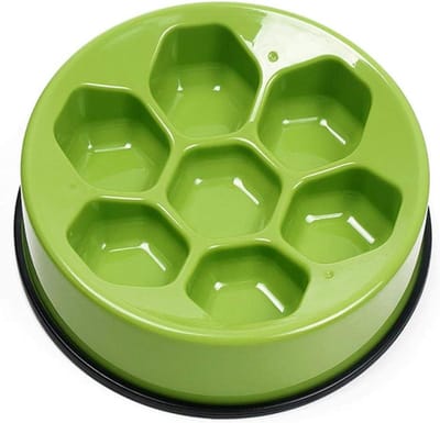 Honden Voerbak - Hondenkom Voedingsbak - Langzaam Eten - Voetbal Design - 28x28x5cm - Groen