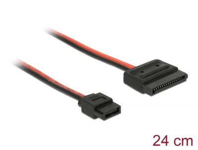 Delock Cable Power SATA 15 pin receptacle > Power Slim SATA 6 pin receptacle (5 V) 24 cm