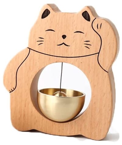 Allecto - Dopamine deurbel - Windgong met Lucky Cat stijl - Beige