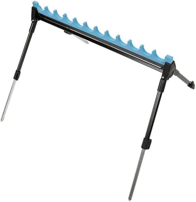 Vissersstanghouder - Paalondersteuning Visserij - Stabiliteit Hengel - Verstelbaar 2-Sectie - 4 Pijten - Zwart Blauw