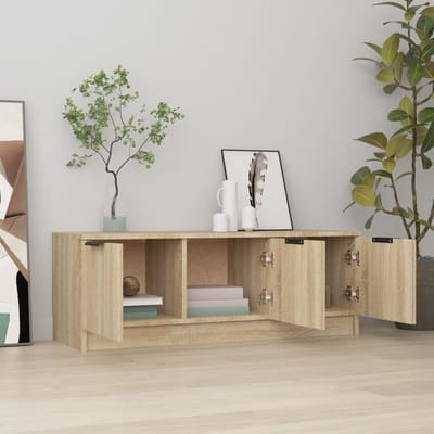 vidaXL - Tv-meubel - 102x35x36,5 - cm - bewerkt - hout - sonoma - eikenkleurig