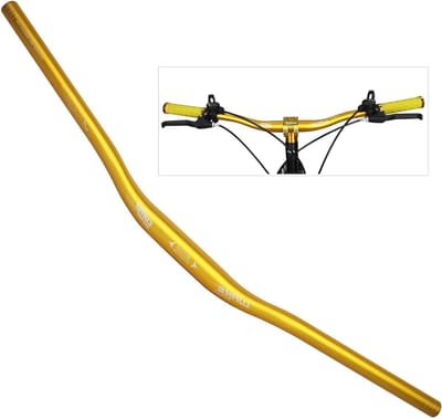Aluminium 31.8 mm Fietsstuur voor MTB - Riser Bar voor Mountainbike - 720 mm Goudkleurig en Lichtgewicht