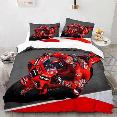 3D Print Marc Marquez 93 Beddengoed Set Dekbedovertrek Bed Set Dekbedovertrek Kussensloop Dekbedovertrek King Queen Size Jongens Volwassenen Beddengoed 70x133cm 2pcs black