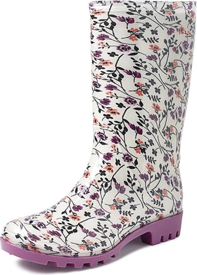 Gevavi Boots - Rose kinder- en dameslaars pvc wit bloem