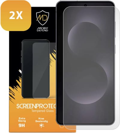 2-Pack MobyDefend Screenprotectors - Geschikt voor Samsung Galaxy S25 Edge - Case-Friendly Screensavers - Gehard Glas