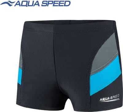 Aqua Speed Andy - Jongens Zwemboxer/ Zwembroek - Grijs/Blauw 116