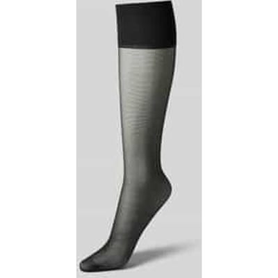 FALKE Pure Matt eenkleurig materiaal transparant 20 DEN kniekousen dames zwart - maat 35-38