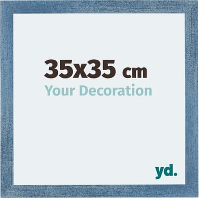 Your Decoration - Fotolijst 35x35 cm - MDF - Helder Blauw Geveegd - Mura