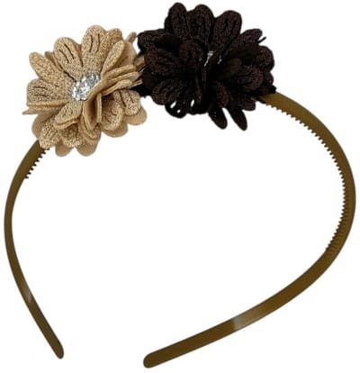 Diadeem blossem - bloemen - flower - glinsterend - steentje - khaki kleur diadeem - kerst - feestdagen - khaki/bruin