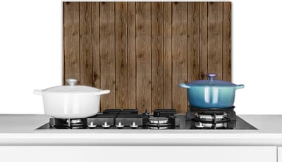 Spatscherm keuken 60x40 cm - Kookplaat achterwand Hout - Natuur - Patronen - Muurbeschermer - Spatwand fornuis - Hoogwaardig aluminium
