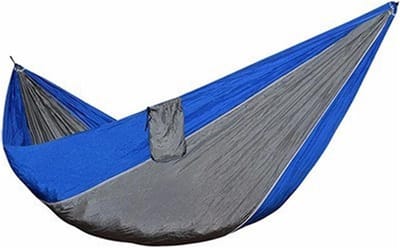 Kampeerhangmat - Parachutehangmat Reishangmat - Ontspannen buiten - Superlichtgewicht ontwerp - 220x100cm - Grijsblauw