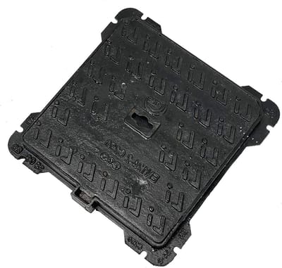 Schachtdeksel Gietijzer - Putdeksel Frame - Afwatering Toegang - Gecertificeerd EN124 - 80 x 80 cm - Zwart