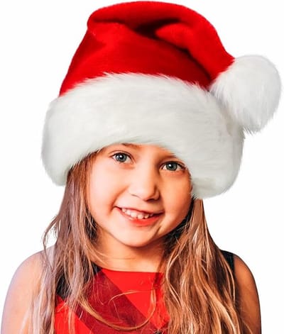 Kerstmuts Kerstman muts pluche kerstman muts: rode kerstman muts warme dikke kerstman muts - kerstmuts volwassenen kerstmuts voor kinderen - familie Kerstmis - Nur Handwäsche