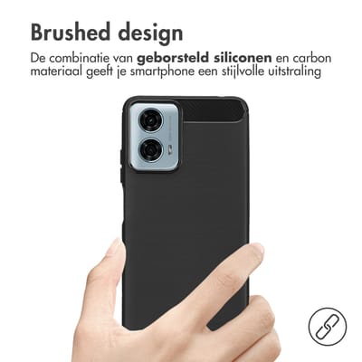 imoshion Hoesje - Geschikt voor Motorola Moto G04 / Motorola Moto G24 - Brushed Backcover - Zwart