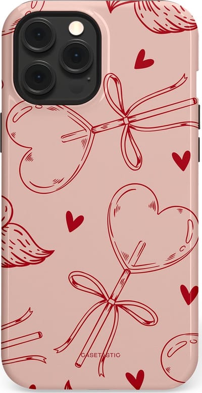 Casetastic Hoesje Geschikt voor Apple iPhone 12 Pro Max Magsafe - Stijlvolle Beschermende Duo-layer Case - Zoete strikjes