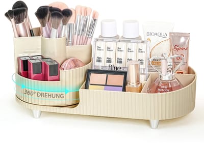 Unyqoos ® Stijlvolle Draaibare Make-uptafel Organizer voor Cosmetica en Kantoorbenodigdheden