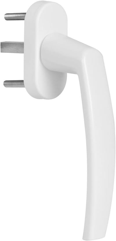 Winkelvergrendeling Wit RAL 9016 voor Draai-Kiepramen Schuifpin 38mm