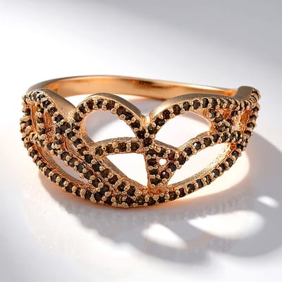 Cavill - Zilveren Ring met Roségoud Verguld - 127 Fancy Rondgeslepen Diamanten 0,425 ct - Elegante Modieuze Pave Diamanten Sieraden