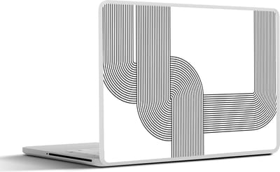 Laptop sticker - 13.3 inch - Zwart - Wit - Lijn - 31x22,5cm - Laptopstickers - Laptop skin - Cover