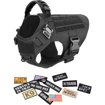 Militair Groot Hondentuig Halsband Riem Tassen Patches Set Huisdier Mechelse Herder Trainingsvesten Tactische Hondentuigen Accessoires S