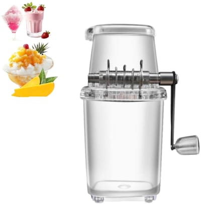 Dailygoods- IJsbreker 1,25 l - Handmatige IJsbreker - Roestvrij Stalen Messen - Draagbare IJscrusher - Transparant Ontwerp - Voor Smoothies/Cocktails