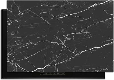 KitchenArt - Obsidian Marble - Inductie Beschermer - 90x50 cm - Kookplaat Beschermer - Luxe Afdekplaat Inductieplaat - Anti-slip & Oprolbaar - Beschermmat Inductiekookplaat