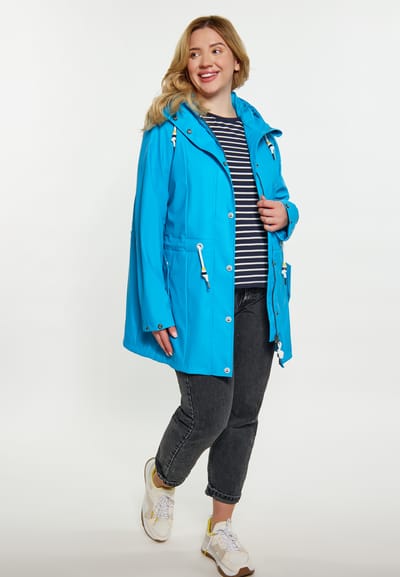 Schmuddelwedda Ronde regenjas Dames Cyaan blauw